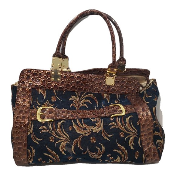 Hot in Hollywood Blue Brown Handbag - Picture 1 of 9